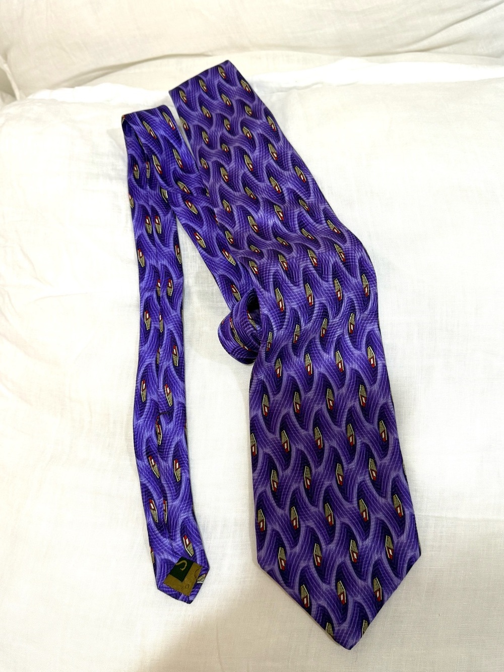 Robert Talbott Purple Wave Pattern Silk Tie